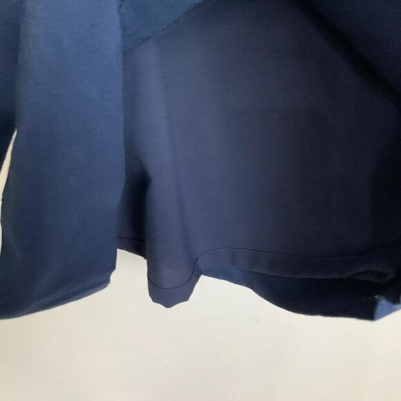 Banana Republic Sz 2 Navy Blue White Trim Linen Short Sleeved Shift Dress Mod - Picture 5 of 7